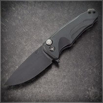 (#MKT-SCTi-002) Medford Knife & Tool Black DLC Ti Smooth Criminal Button Lock DLC Plain - Front