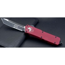 (#108-2RD) Microtech Scarab Executive Tanto Red/Black Serrated