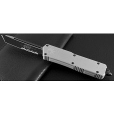 (#108-2W) Microtech Scarab White/Black Tanto Serrated