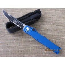Microtech Halo V - Blue Handle - Tanto - Serrated
