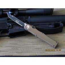 Microtech Halo V - TAN - Tactical Tanto - Partially Serrated