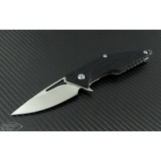 Brous Blades Mini Division Flipper S/E Knife (3.5in Satin Plain D2) JB-MDIV-SAT - Front