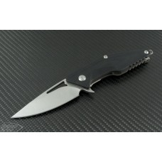 Brous Blades Mini Division Flipper S/E Knife (3.5in Stonewashed Plain D2) JB-MDIV-SW - Front