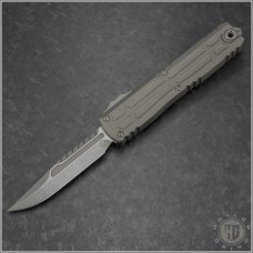 Microtech Knives Natural Clear Ultratech ZBP Interceptor Automatic OTF D/A Knife (3.25in Apocalyptic Plain M390MK) 1117EX-10APNCS