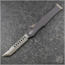 Microtech Knives [Pre-Owned] Halo VI Hellhound Tanto Automatic Single Action OTF (4.6in Stonewashed Plain M390) 519-13