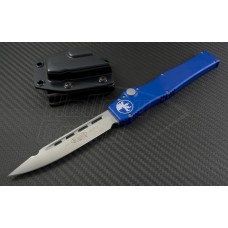 Microtech Knives Blue Halo V S/E Automatic OTF S/A Knife (4.6in Satin Plain N690) 151-4BL