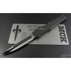 Microtech Knives Custom Carbon Fiber Halo V S/E Automatic OTF S/A Knife (4.6in Mirror Polished Plain) halo-c-cf-hp