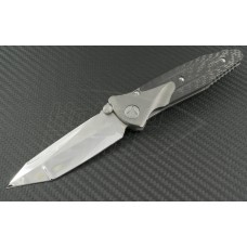 Microtech Knives Custom Carbon Fiber Socom Bravo T/E Folder Knife (4in Mirror Polished Plain) MTC-0018