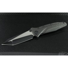 Microtech Knives Custom Carbon Fiber Socom Delta T/E Folder Knife (4in Black Plain) sd-c-cf-blk2