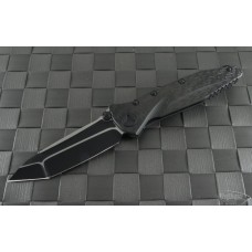 Microtech Knives Custom Carbon Fiber Socom Delta T/E Folder Knife (4in Black Plain) sd-c-cf-blk