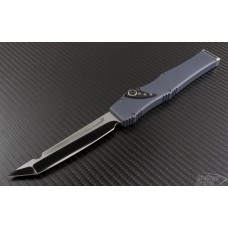 Microtech Knives Custom Gray Halo V T/E Automatic OTF S/A Knife (4.6in Mirror Polished Plain 154-CM) HALO-C-GM-TE