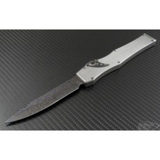 Microtech Knives Custom Stainless Steel Halo V S/E Automatic OTF S/A Knife (4.6in Damascus Plain ) HALO-SS-NM-DAM