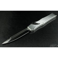 Microtech Knives Custom Stainless Steel Halo V S/E Automatic OTF S/A Knife (4.6in Mirror Polished Plain) HALO-SS-HP