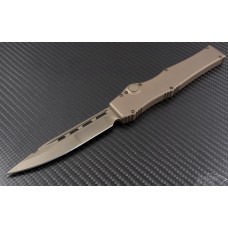 Microtech Knives Custom Tan Halo V S/E Automatic OTF S/A Knife (4.6in Color Coated Plain) HALO-C-DT