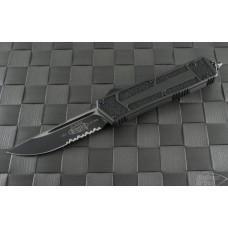 Microtech Knives Gray Scarab S/E Automatic OTF D/A Knife (3.44in Black Part Serr S30-V) VNT-0090