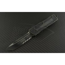 Microtech Knives Green Camo Scarab T/E Automatic OTF D/A Knife (3.44in Color Coated Part Serr ELMAX) 179-2GC
