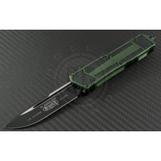 Microtech Knives Green Navy Scarab S/E Automatic OTF D/A Knife (3.44in Black Plain ELMAX) 182-1OD