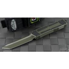Microtech Knives Green Scarab T/E Automatic OTF D/A Knife (3.44in Color Coated Plain) VNT-0084