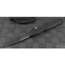 Microtech Knives Halo III T/E Automatic OTF S/A Knife (4in Black Part Serr 154-CM) VNT-0085