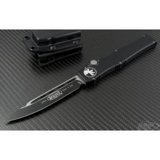 Microtech Knives Halo V S/E Automatic OTF S/A Knife (4.6in Black Plain ELMAX) 151-1-nodlc