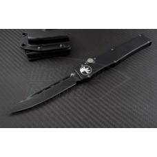 Microtech Knives Halo V S/E Automatic OTF S/A Knife (4.6in DLC Plain ELMAX) 151-1