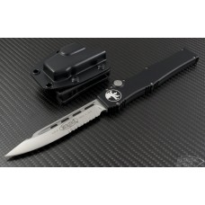Microtech Knives Halo V S/E Automatic OTF S/A Knife (4.6in Stonewashed Part Serr ELMAX) 151-5