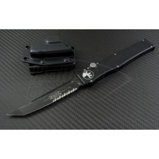 Microtech Knives Halo V T/E Automatic OTF S/A Knife (4.6in Black Part Serr ELMAX) 150-2-2014