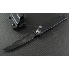 Microtech Knives Halo V T/E Automatic OTF S/A Knife (4.6in Black Plain N690) 150-1-2015