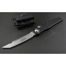 Microtech Knives Halo V T/E Automatic OTF S/A Knife (4.6in Stonewashed Part Serr) 150-11-2014
