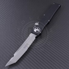 Microtech Knives Halo V T/E Automatic OTF S/A Knife (4.6in Stonewashed Part Serr ELMAX) 150-11