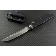 Microtech Knives Halo V T/E Automatic OTF S/A Knife (4.6in Stonewashed Part Serr N690) 150-11-2015