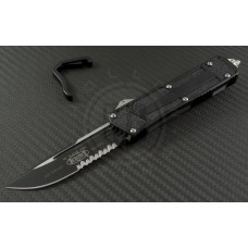 Microtech Knives Navy Scarab S/E Automatic OTF D/A Knife (3.44in Black Part Serr ELMAX) 182-2
