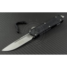 Microtech Knives Navy Scarab S/E Automatic OTF D/A Knife (3.44in Stonewashed Plain ELMAX) 182-10