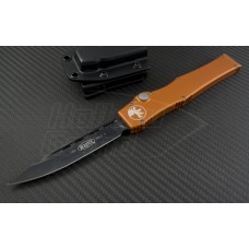 Microtech Knives Orange Halo V S/E Automatic OTF S/A Knife (4.6in DLC Plain ELMAX) 151-1OR