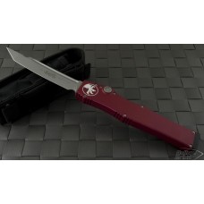 Microtech Knives Red Halo V T/E Automatic OTF S/A Knife (4.6in Bead Blasted Plain S35-VN) 150-7RD