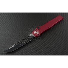 Microtech Knives Red Halo V T/E Automatic OTF S/A Knife (4.6in Black Plain N690) 150-1RDT