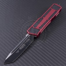 Microtech Knives Red Scarab T/E Automatic OTF D/A Knife (3.44in Color Coated Plain ELMAX) 179-1RD