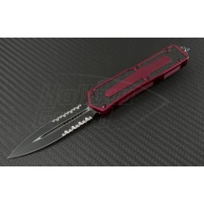 Microtech Knives Scarab D/E Automatic OTF D/A Knife (3.44in Black Part Serr S30-V) VNT-0137