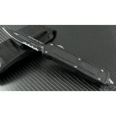 Microtech Knives Scarab D/E Automatic OTF D/A Knife (3.44in Black Part Serr S35-VN) 175-2