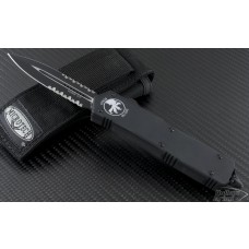 Microtech Knives Scarab D/E Automatic OTF D/A Knife (3.44in Black Part Serr S35-VN) 176-2T-2012