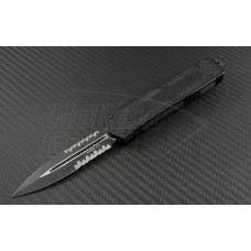 Microtech Knives Scarab D/E Automatic OTF D/A Knife (3.44in Black Part Serr S35-VN) VNT-0132