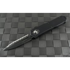 Microtech Knives Scarab D/E Automatic OTF D/A Knife (3.44in Black Serr S30-V) VNT-0091