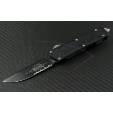 Microtech Knives Scarab S/E Automatic OTF D/A Knife (3.44in DLC Part Serr ELMAX) 178-2