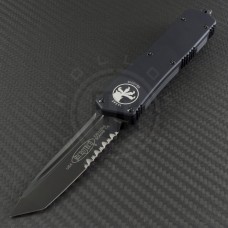 Microtech Knives Scarab T/E Automatic OTF D/A Knife (3.44in DLC Part Serr ELMAX) 177-2T