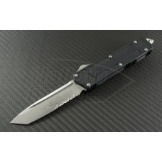 Microtech Knives Scarab T/E Automatic OTF D/A Knife (3.44in Stonewashed Part Serr ELMAX) 179-11
