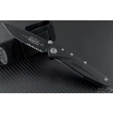 Microtech Knives Socom Elite T/E Folder Knife (4in Black Part Serr S35-VN) 163-2