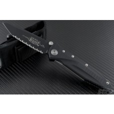 Microtech Knives Socom Elite T/E Folder Knife (4in Black Serr S35-VN) 163-3
