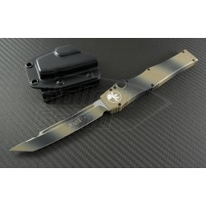Microtech Knives Tan Camo Halo V T/E Automatic OTF S/A Knife (4.6in Color Coated Plain N690) 150-1TC