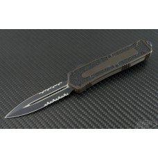 Microtech Knives Tan Scarab D/E Automatic OTF D/A Knife (3.44in Black Part Serr) VNT-0105