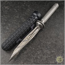 Microtech Knives Titanium Jagdkommando D/E Fixed Knife (7.1in Black Plain ) 105-7Ti